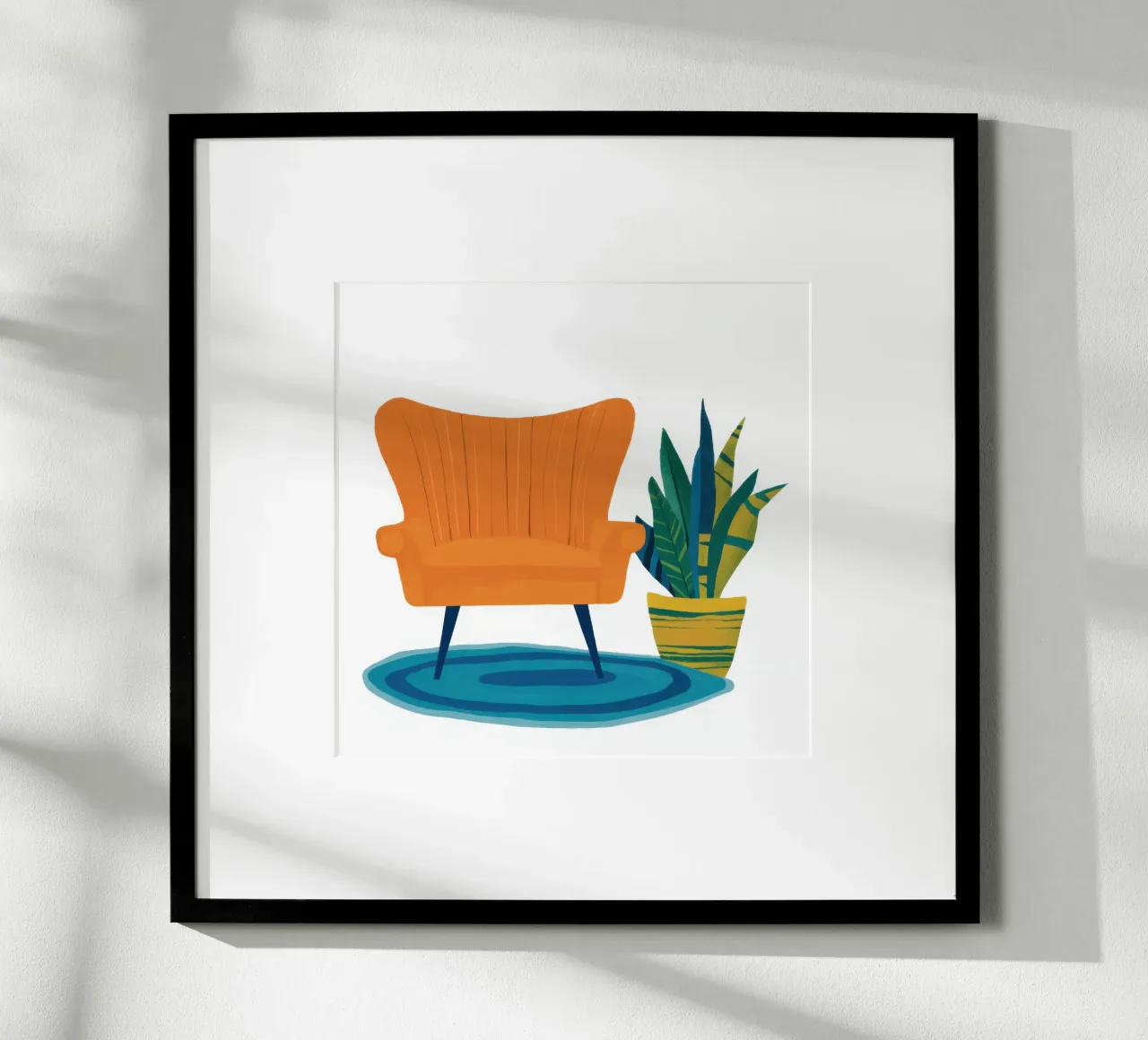 Poltrona arancione Comfort poster con telaio in plastica da Nova Glaze