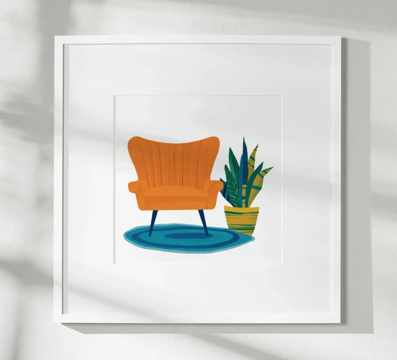 Poltrona arancione Comfort poster con telaio in plastica da Nova Glaze