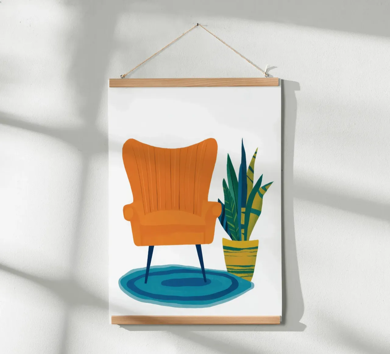 Poltrona arancione Comfort poster con telaio in plastica da Nova Glaze