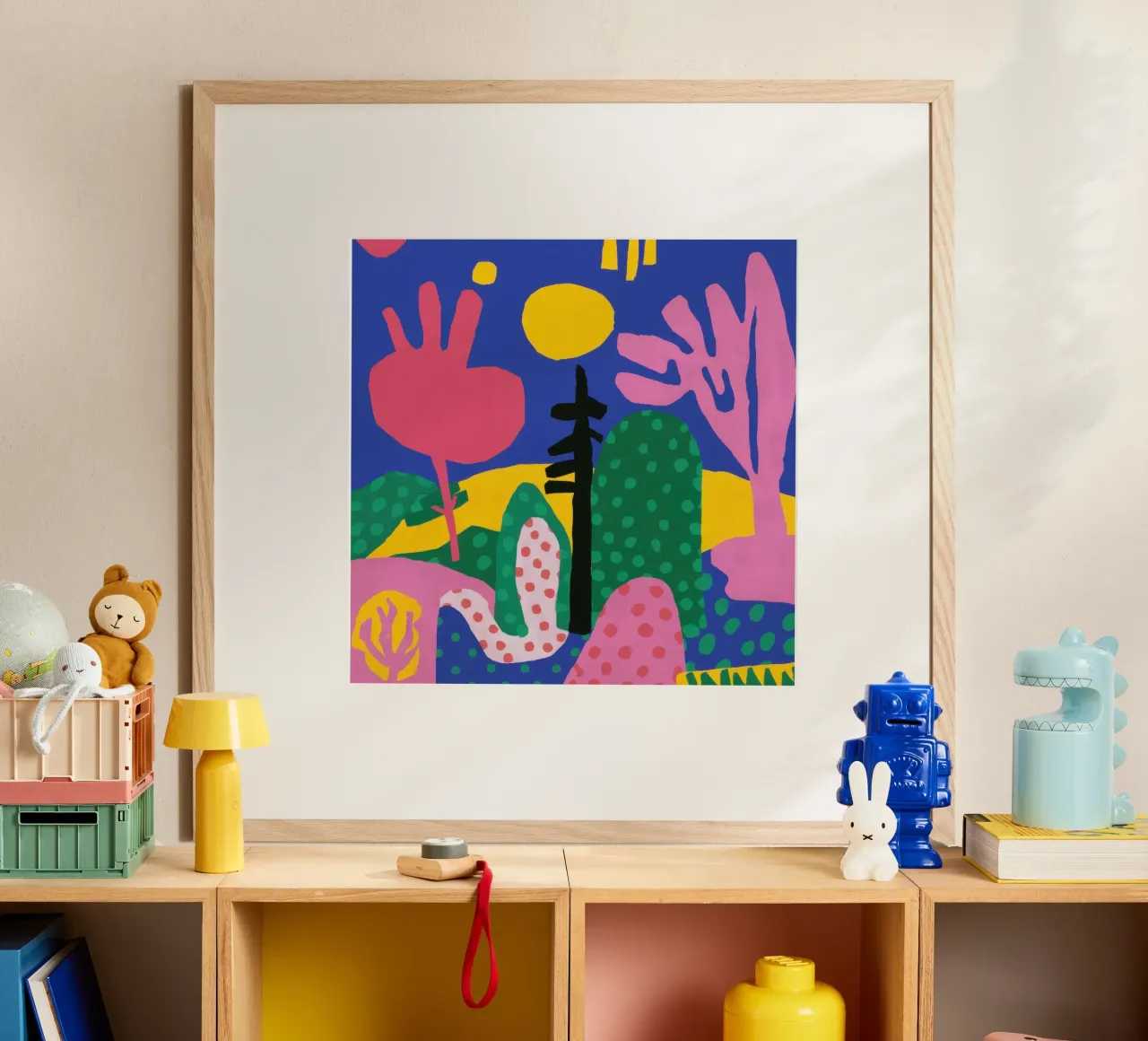 Paesaggio dalle forme giocose poster con telaio in alluminio da Scaller Stars