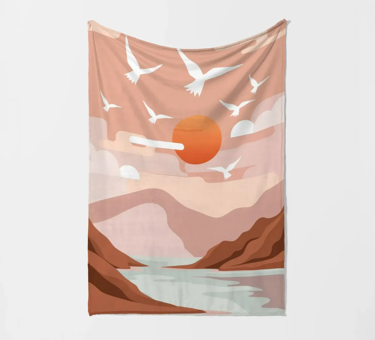 Gabbiani al tramonto coperta in pile da Nova Glaze