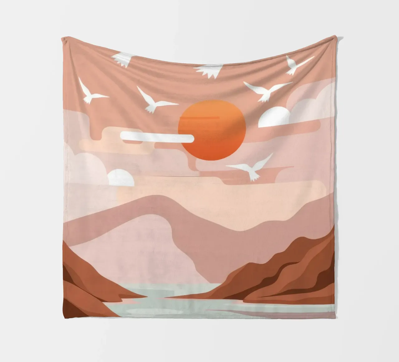 Gabbiani al tramonto coperta in pile da Nova Glaze