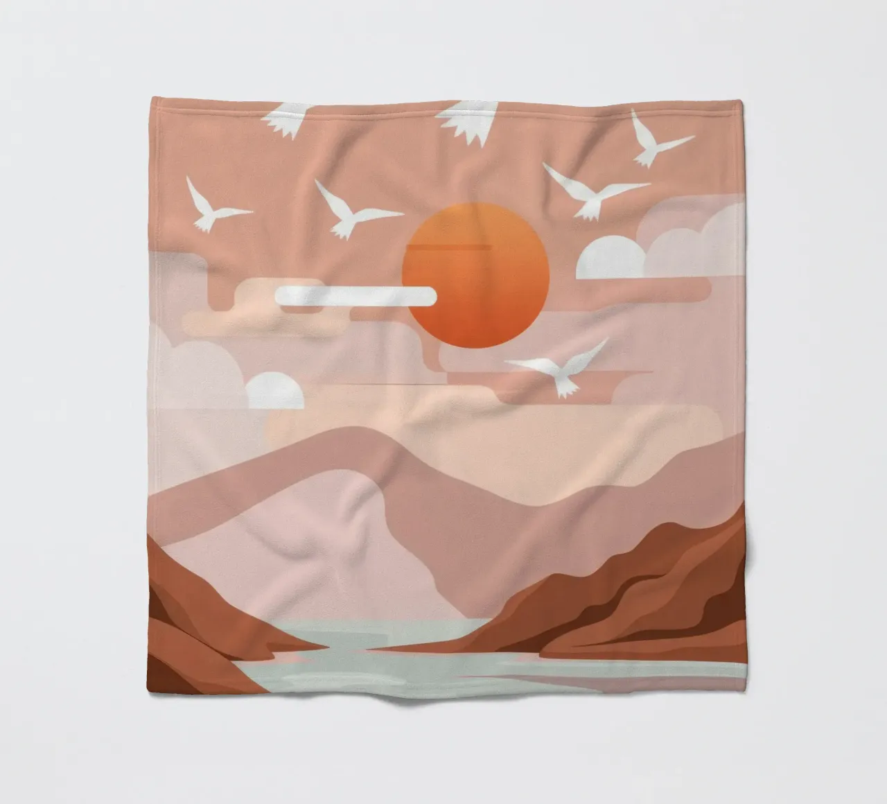 Gabbiani al tramonto coperta in pile da Nova Glaze