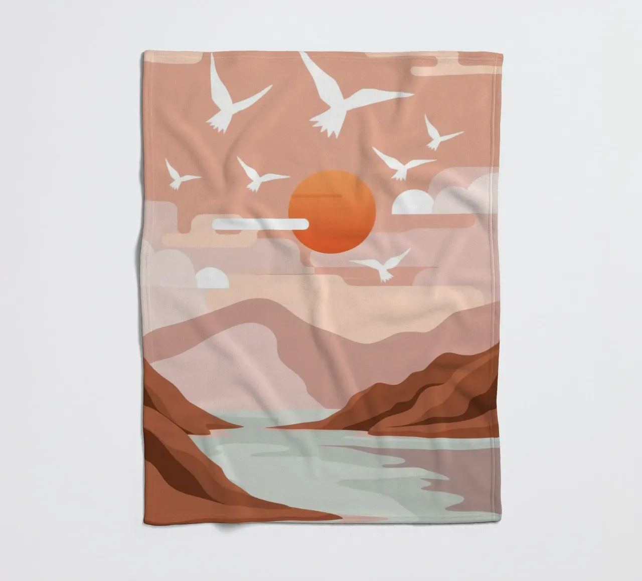 Gabbiani al tramonto coperta in pile da Nova Glaze