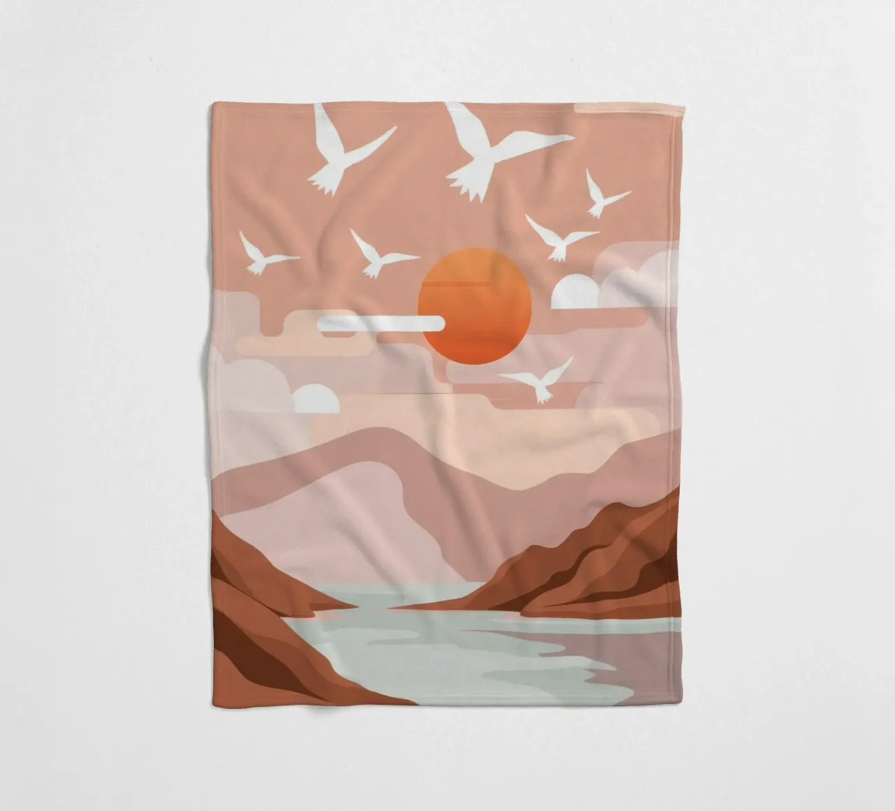 Gabbiani al tramonto coperta in pile da Nova Glaze