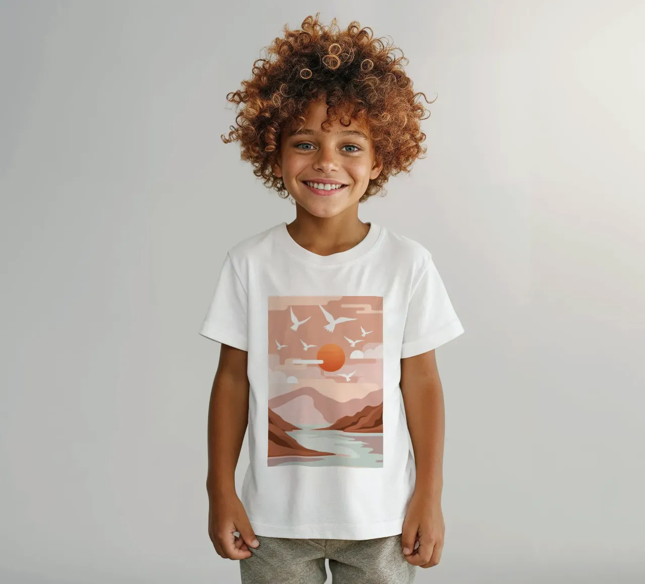 Zeemeeuwen bij zonsondergang kinder t-shirt van Nova Glaze