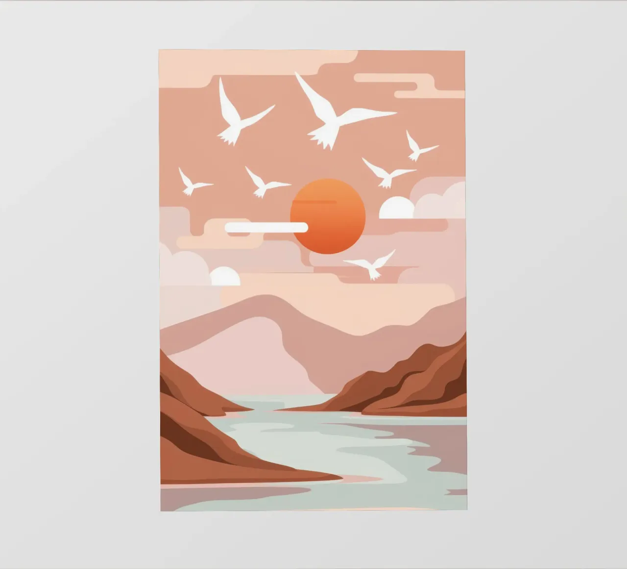 Zeemeeuwen bij zonsondergang fotobehang van Nova Glaze