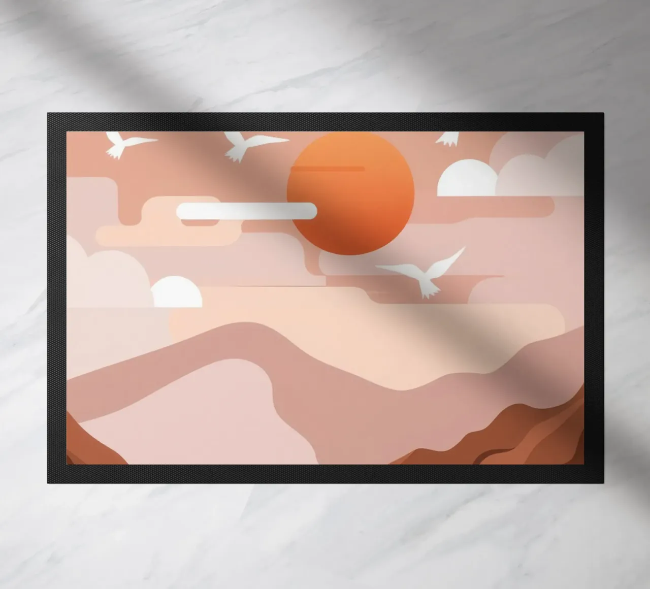 Zeemeeuwen bij zonsondergang deurmat van Nova Glaze