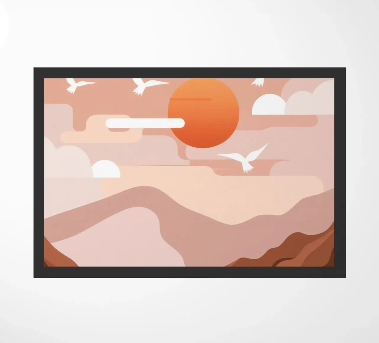 Zeemeeuwen bij zonsondergang deurmat van Nova Glaze