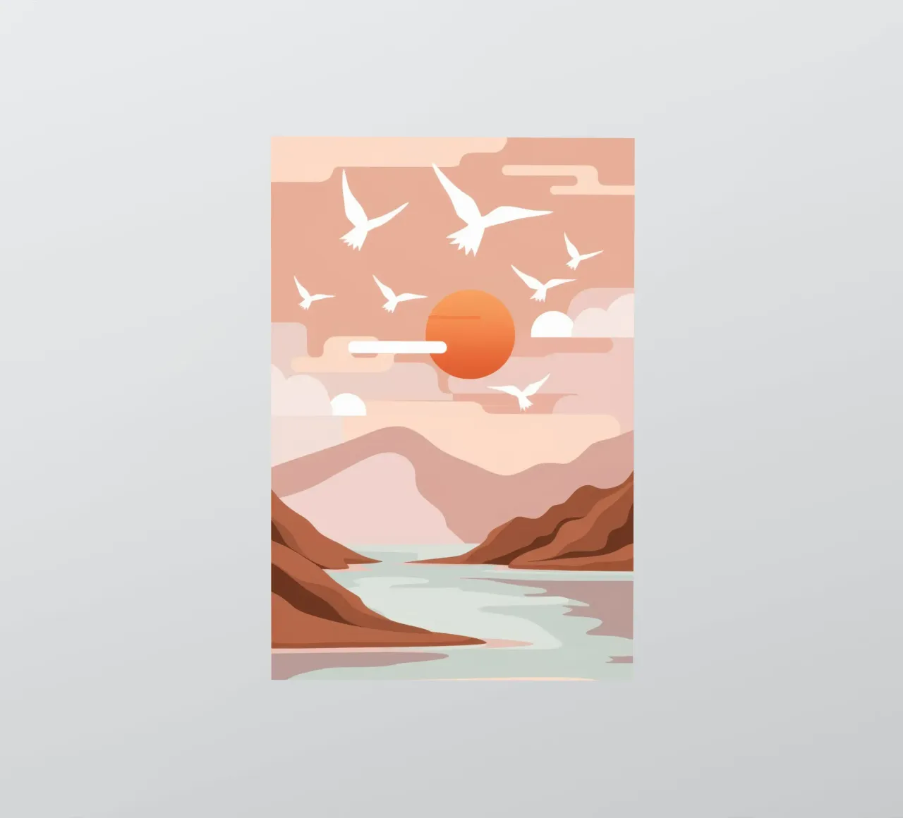 Zeemeeuwen bij zonsondergang sticker van Nova Glaze