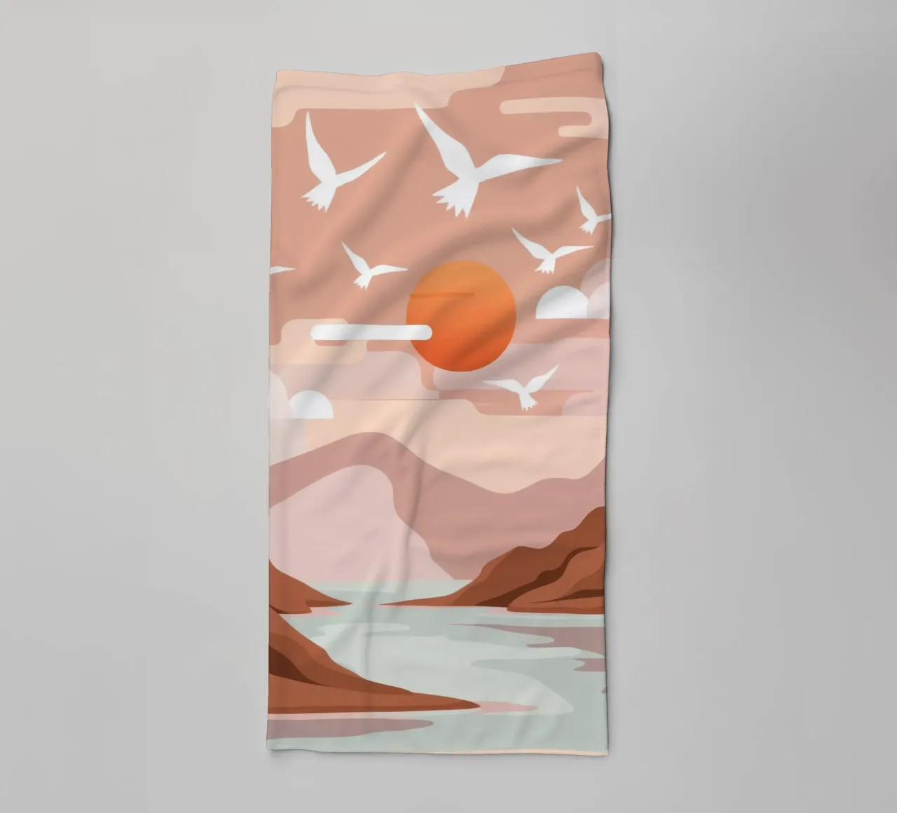 Zeemeeuwen bij zonsondergang badhanddoek van Nova Glaze