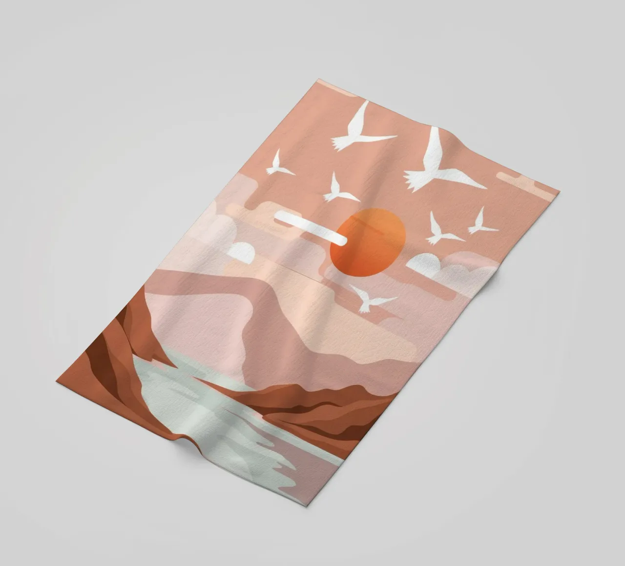 Zeemeeuwen bij zonsondergang strandhanddoek van Nova Glaze