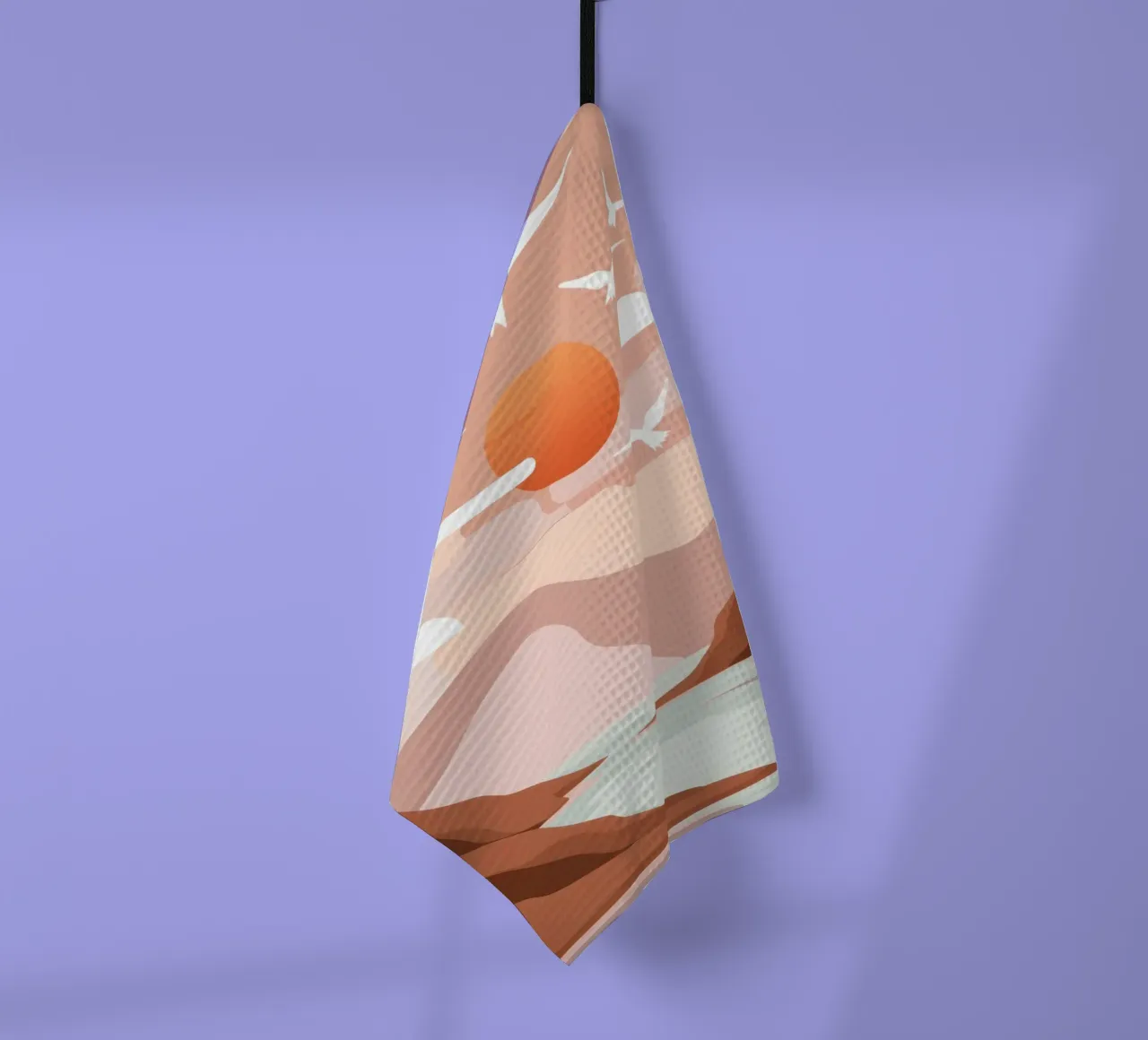 Zeemeeuwen bij zonsondergang theedoek van Nova Glaze