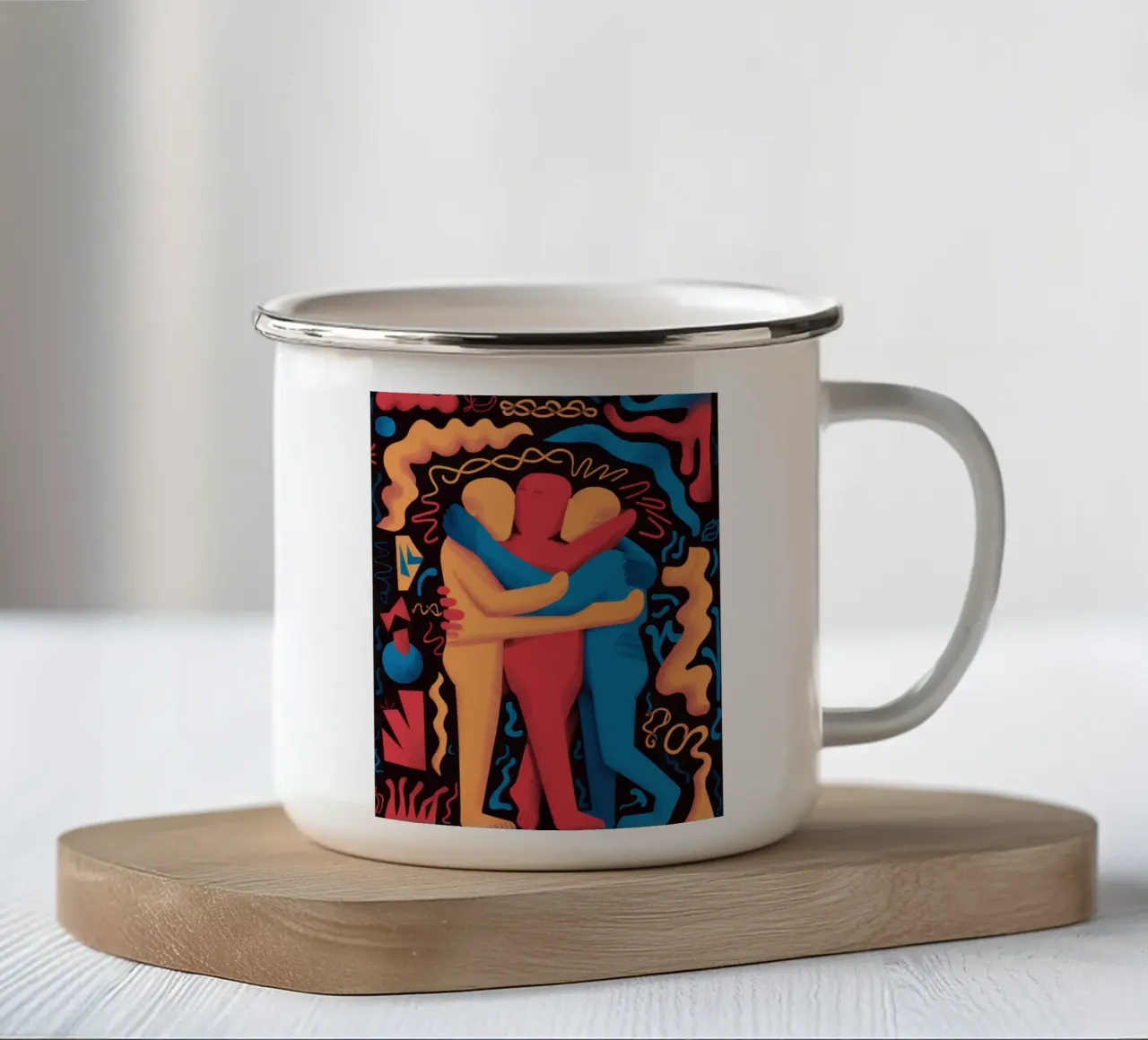Abbraccio d'amore cromatico tazza in smalto da Scaller Stars