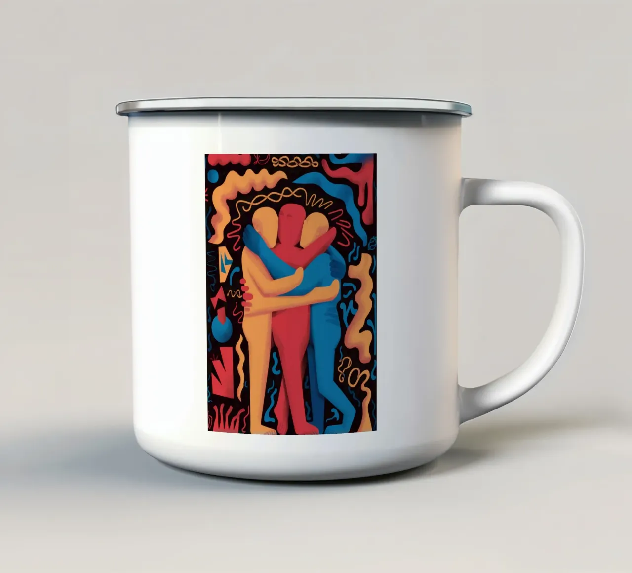 Abbraccio d'amore cromatico tazza in smalto da Scaller Stars