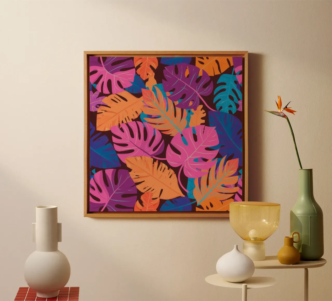 Psychedelic Jungle Haze canvas with Floater frame by Nova Glaze