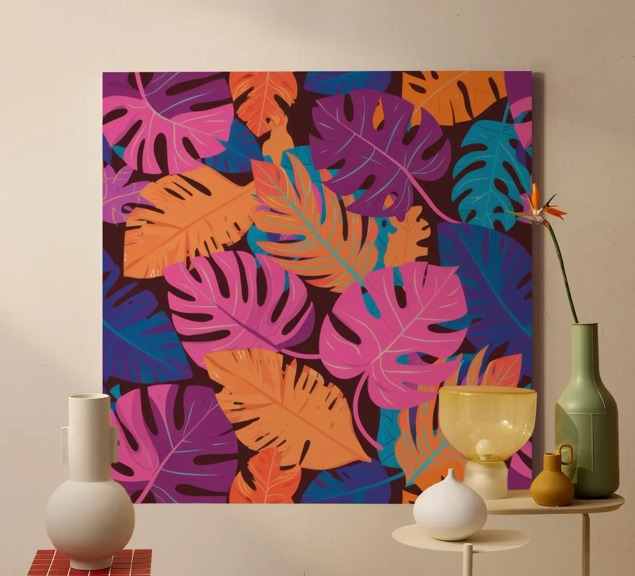 Psychedelic Jungle Haze canvas with Floater frame by Nova Glaze