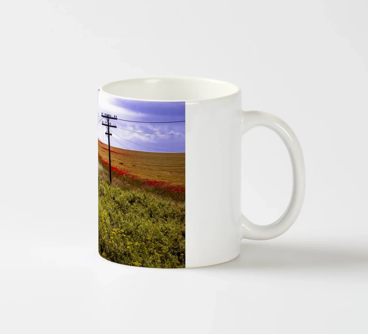 Spring is Loading in Romania – Wildflower Field from Train W ceramic mug by jay