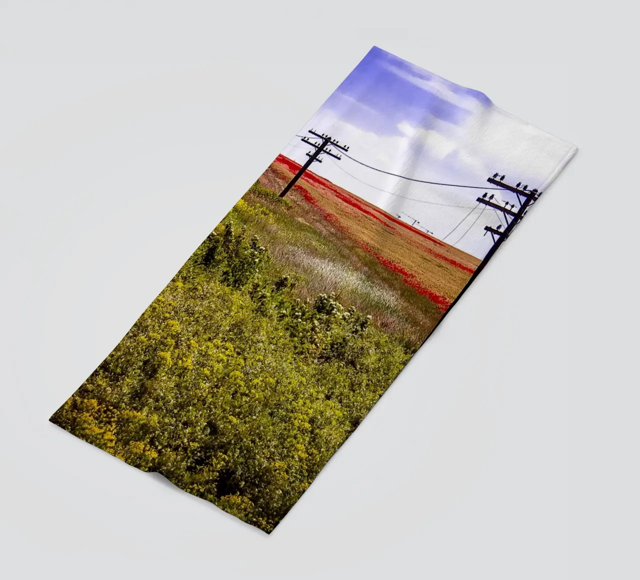 Spring is Loading in Romania – Wildflower Field from Train W beach towel by jay