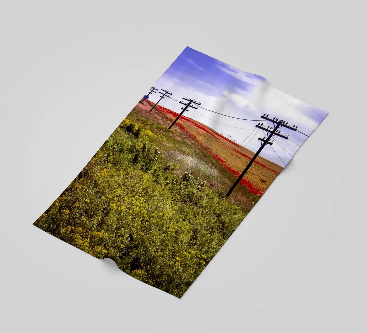 Spring is Loading in Romania – Wildflower Field from Train W beach towel by jay
