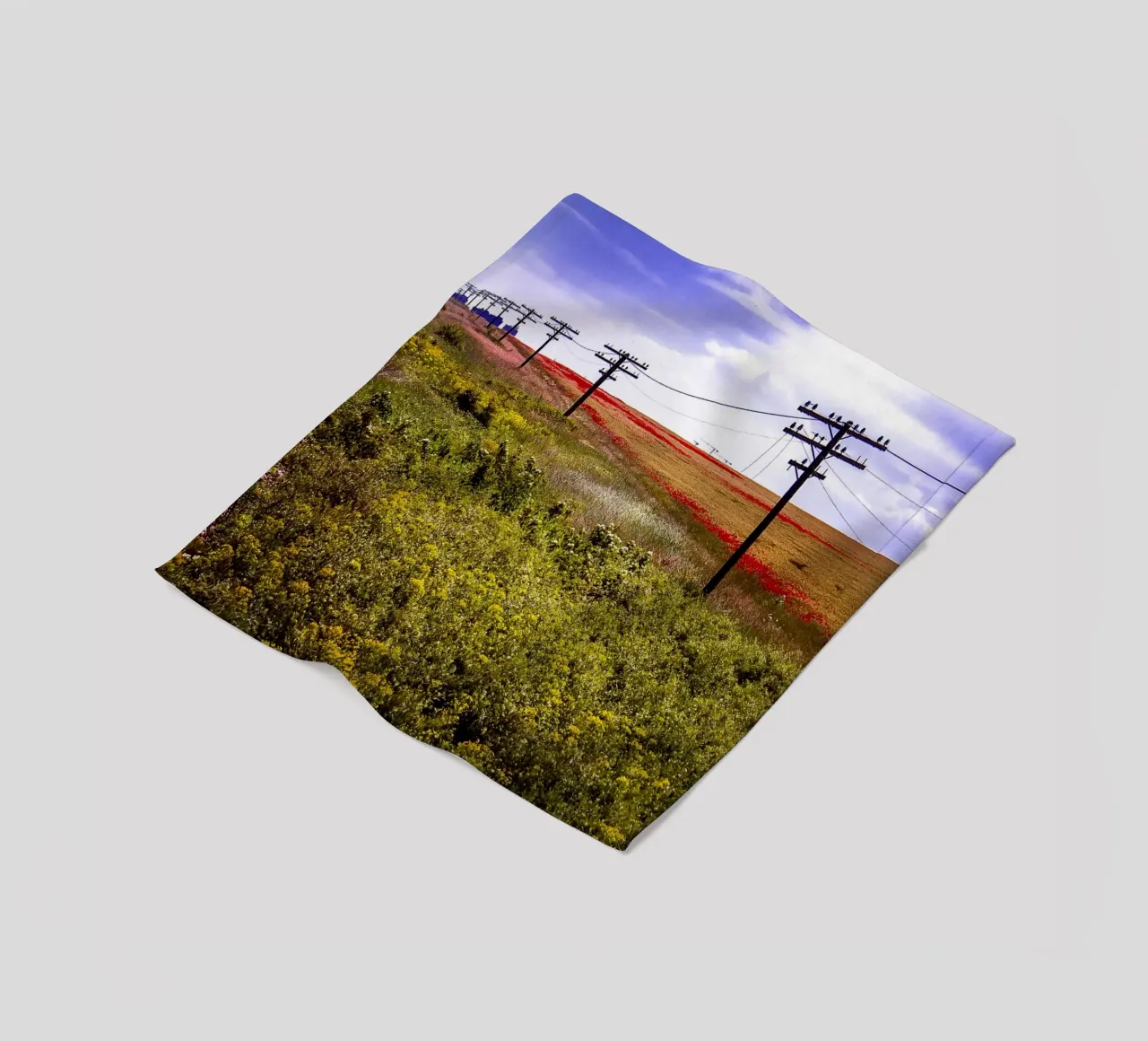 Spring is Loading in Romania – Wildflower Field from Train W fleece blanket by jay