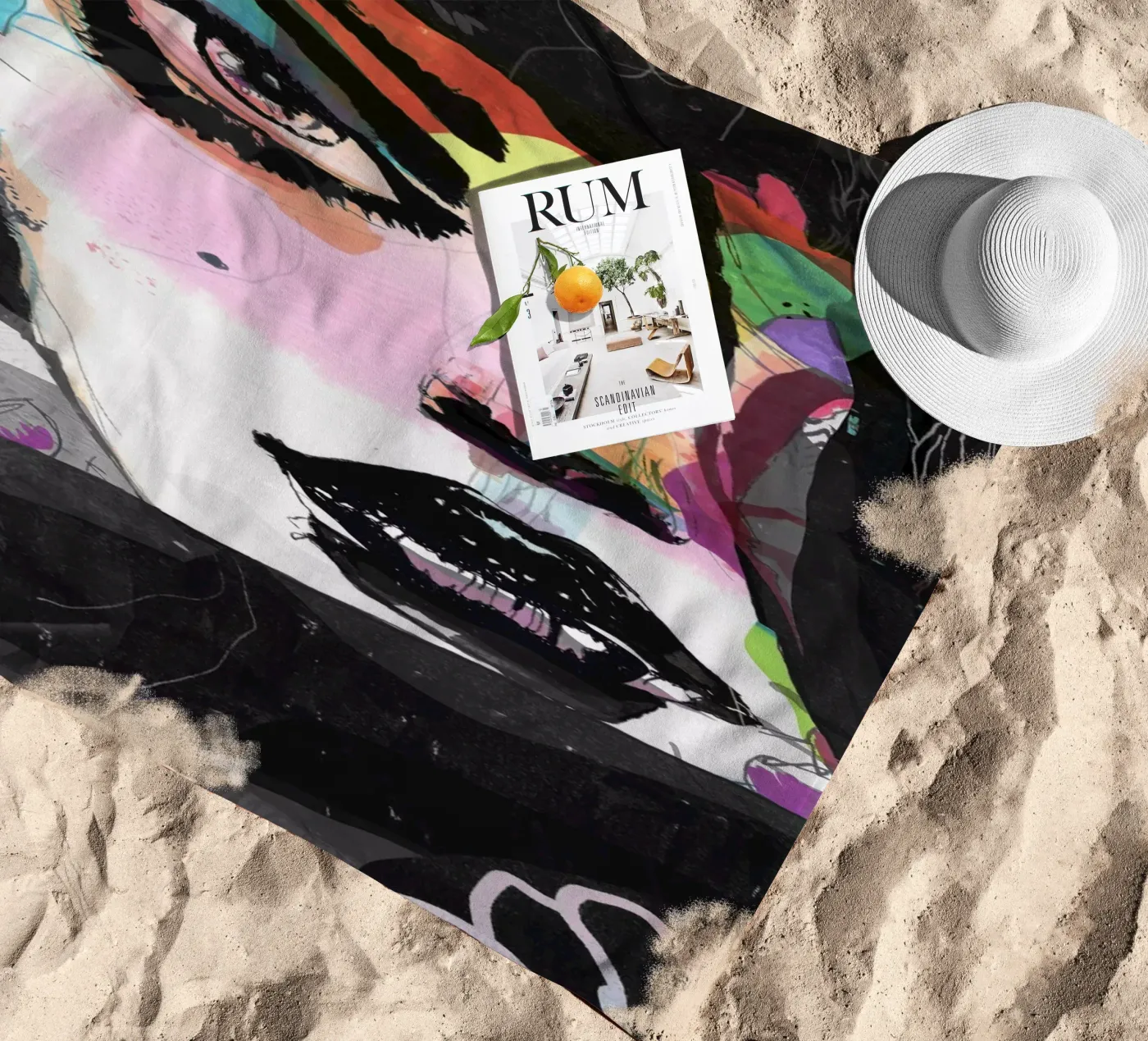 niet zwart strandhanddoek van Giulio Iurissevich