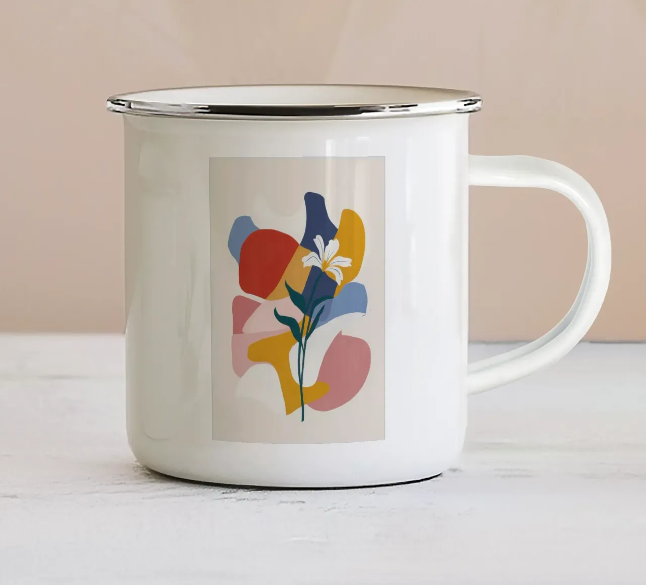 Armonia floreale astratta tazza in smalto da Snow Mist