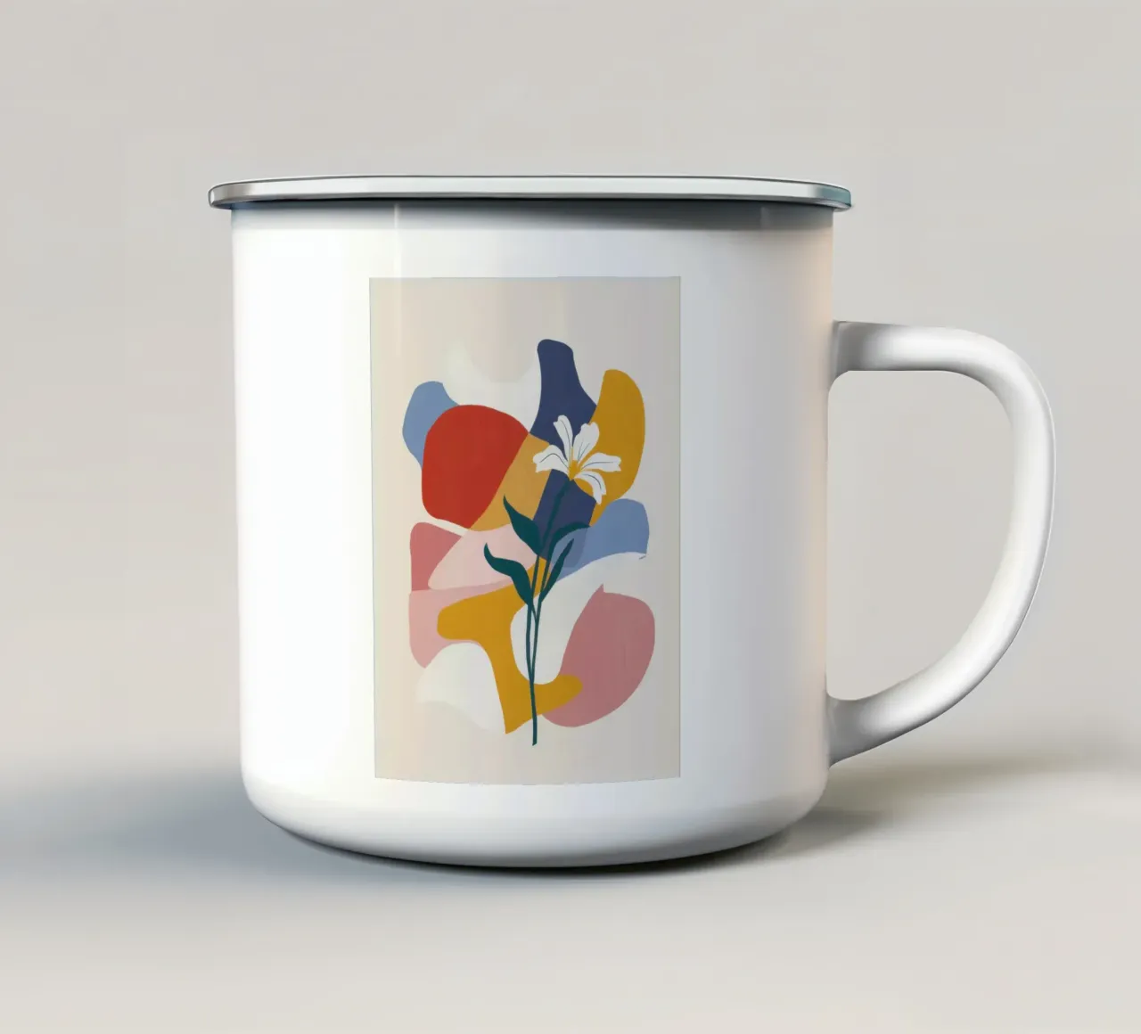 Armonia floreale astratta tazza in smalto da Snow Mist