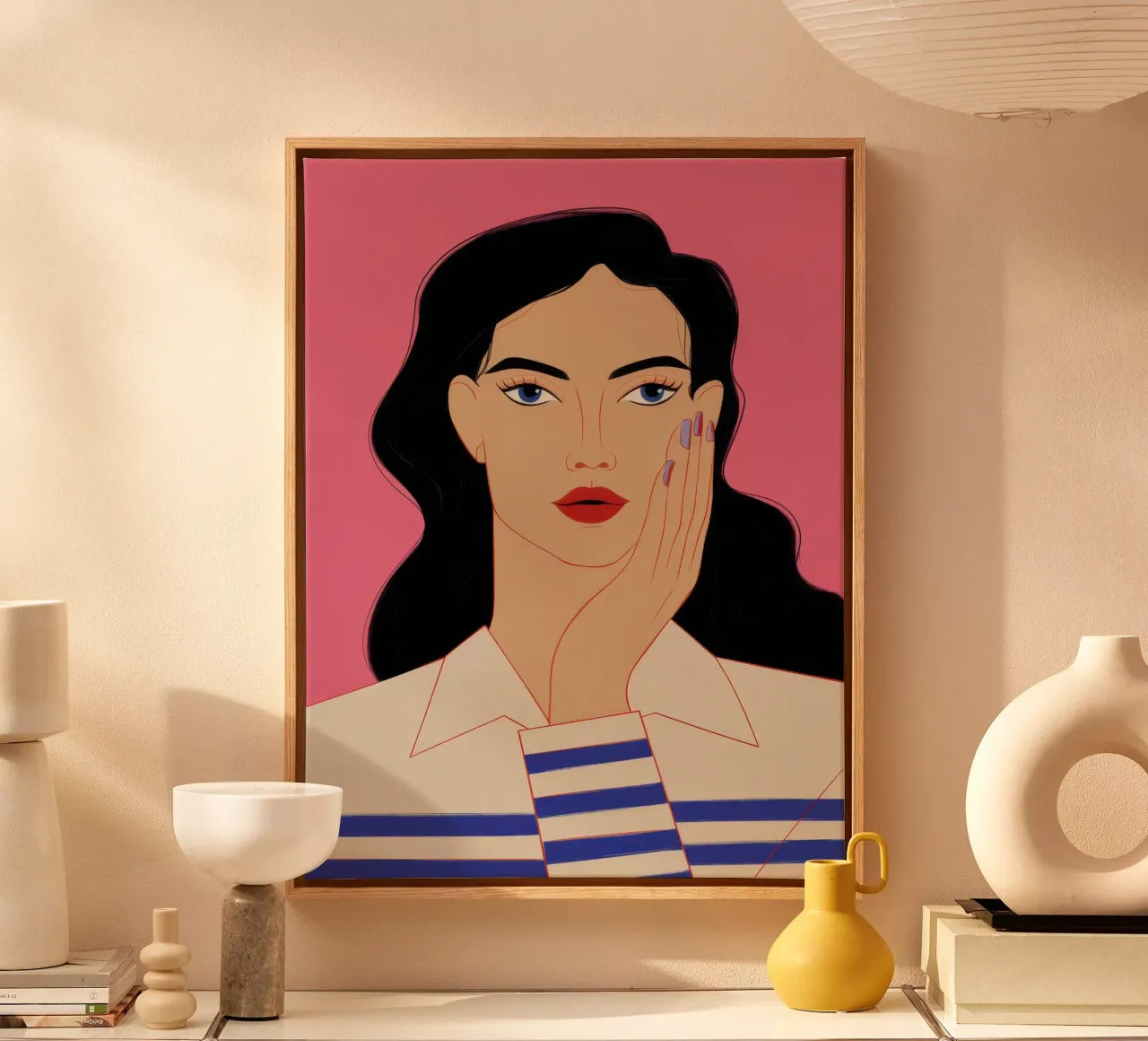 Ruby Teardrop Sorrow canvas with Floater frame by Scaller Stars