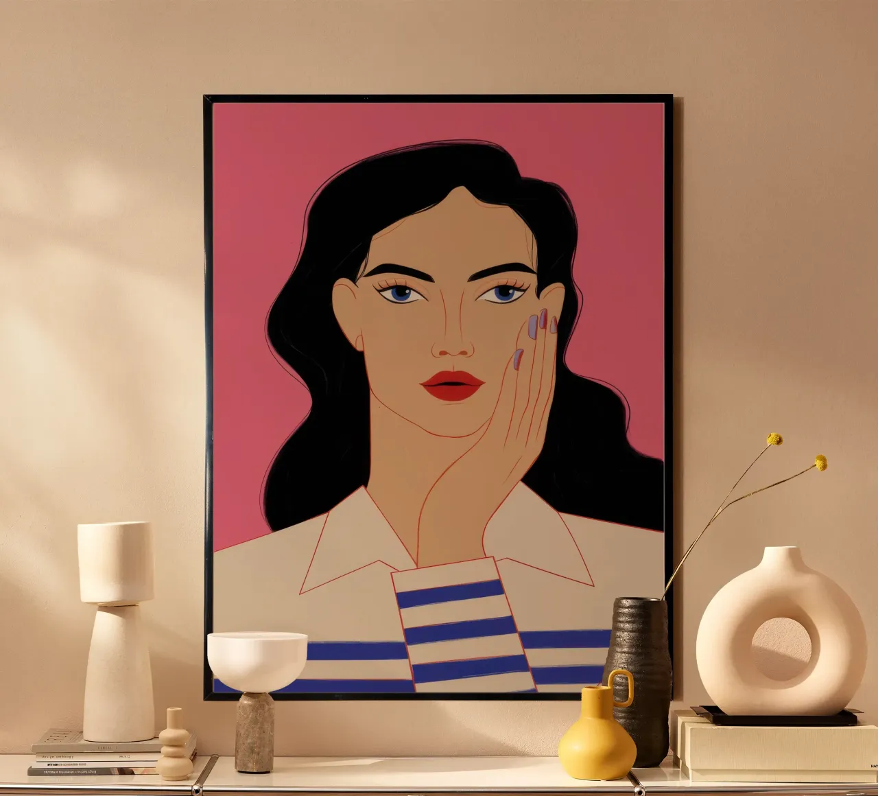 Ruby Teardrop Sorrow poster with plastic frame by Scaller Stars
