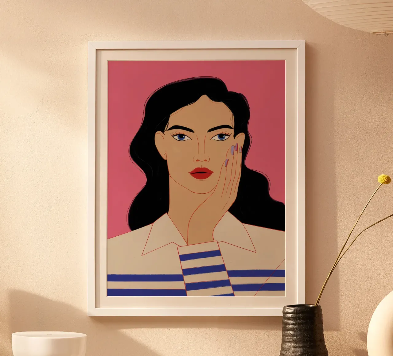 Ruby Teardrop Sorrow poster with plastic frame by Scaller Stars