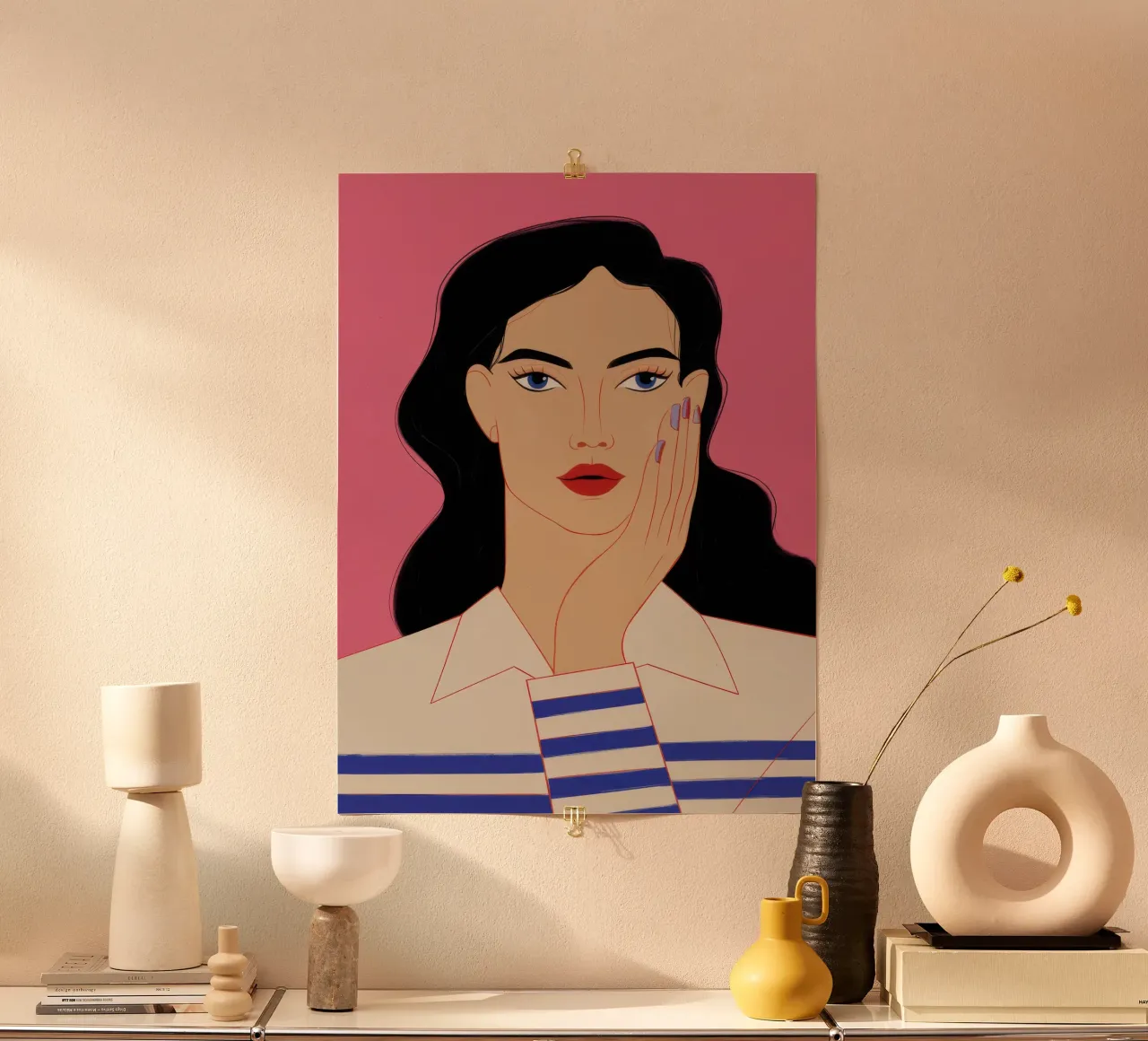Ruby Teardrop Sorrow poster with plastic frame by Scaller Stars