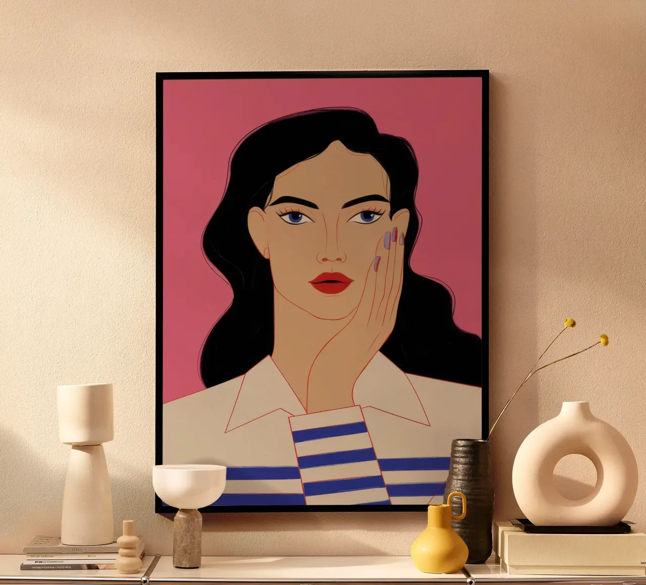 Ruby Teardrop Sorrow poster with plastic frame by Scaller Stars