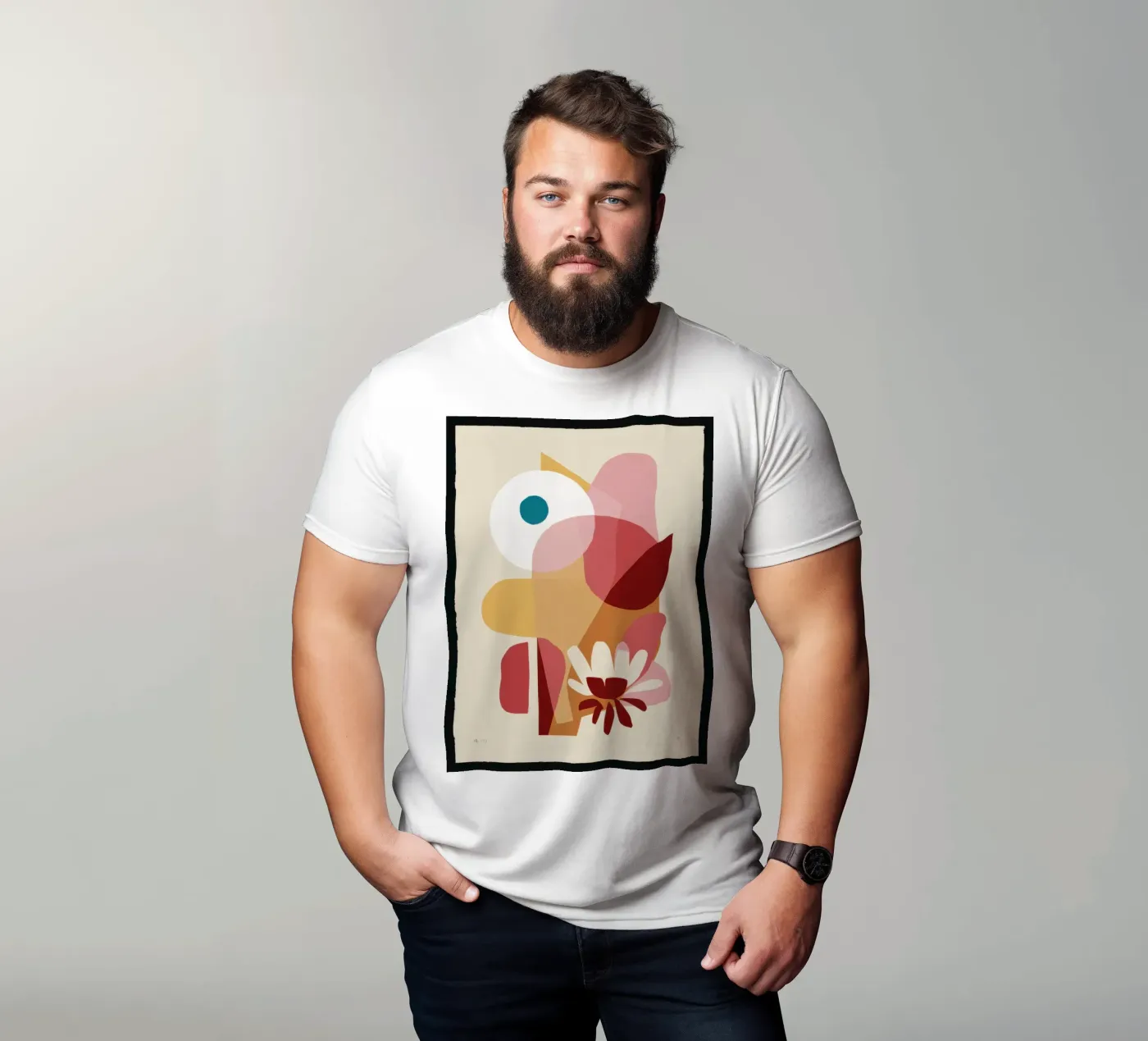 Overlapping Forms Composition t-shirt by Snow Mist