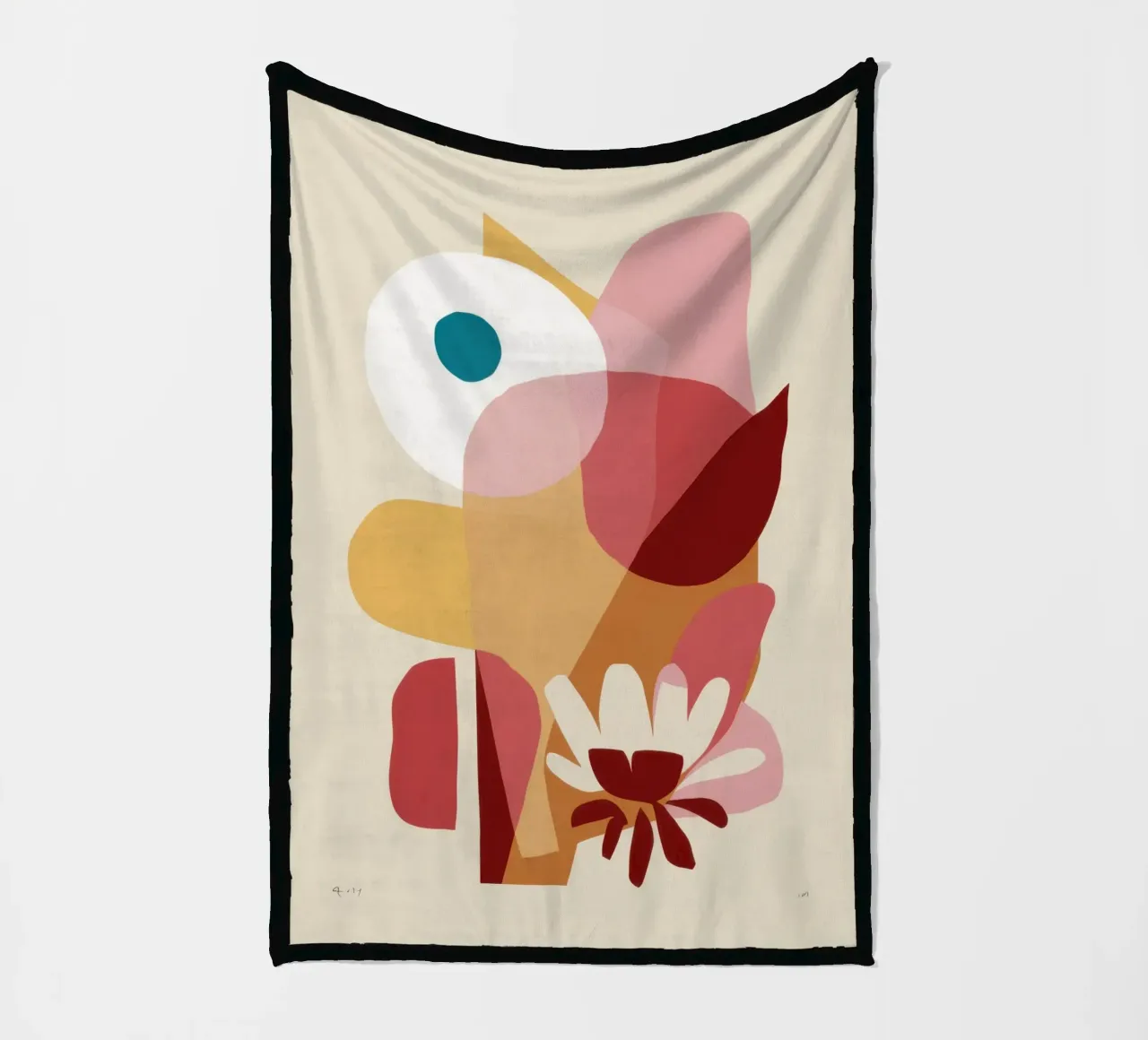 Overlapping Forms Composition fleece blanket by Snow Mist