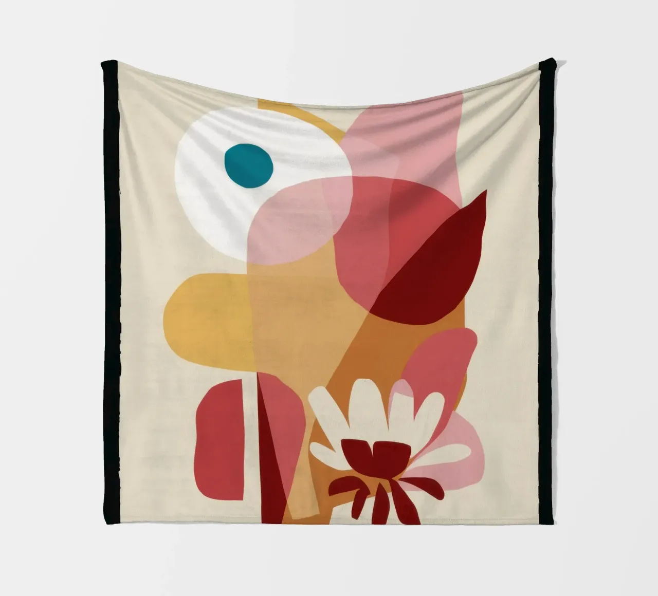 Overlapping Forms Composition fleece blanket by Snow Mist
