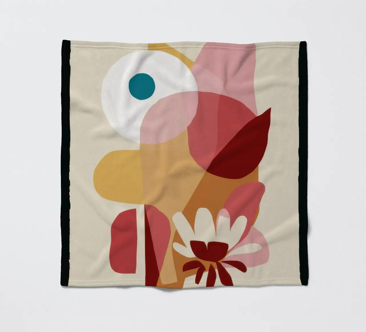 Overlapping Forms Composition fleece blanket by Snow Mist