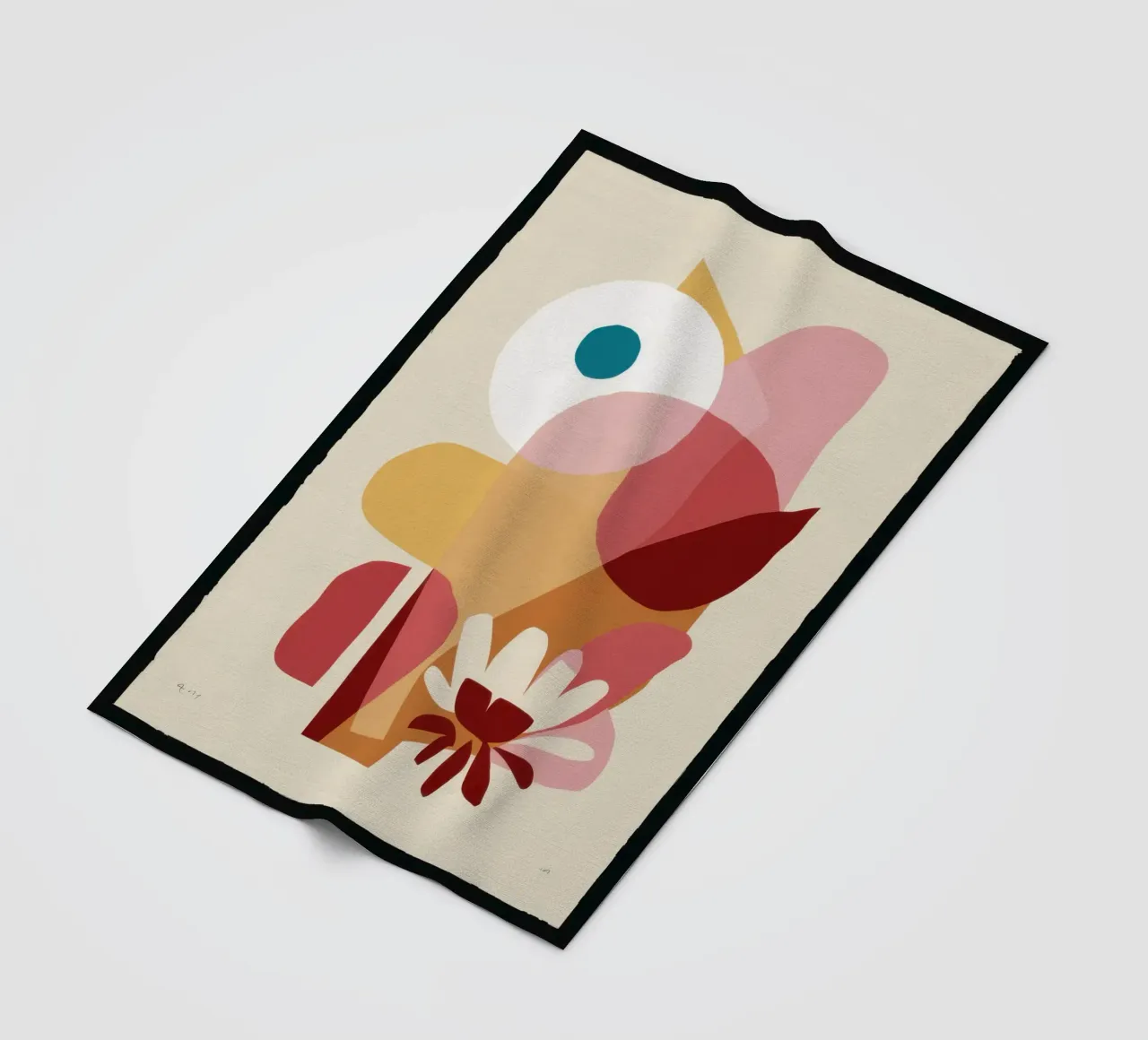 Overlapping Forms Composition fleece blanket by Snow Mist