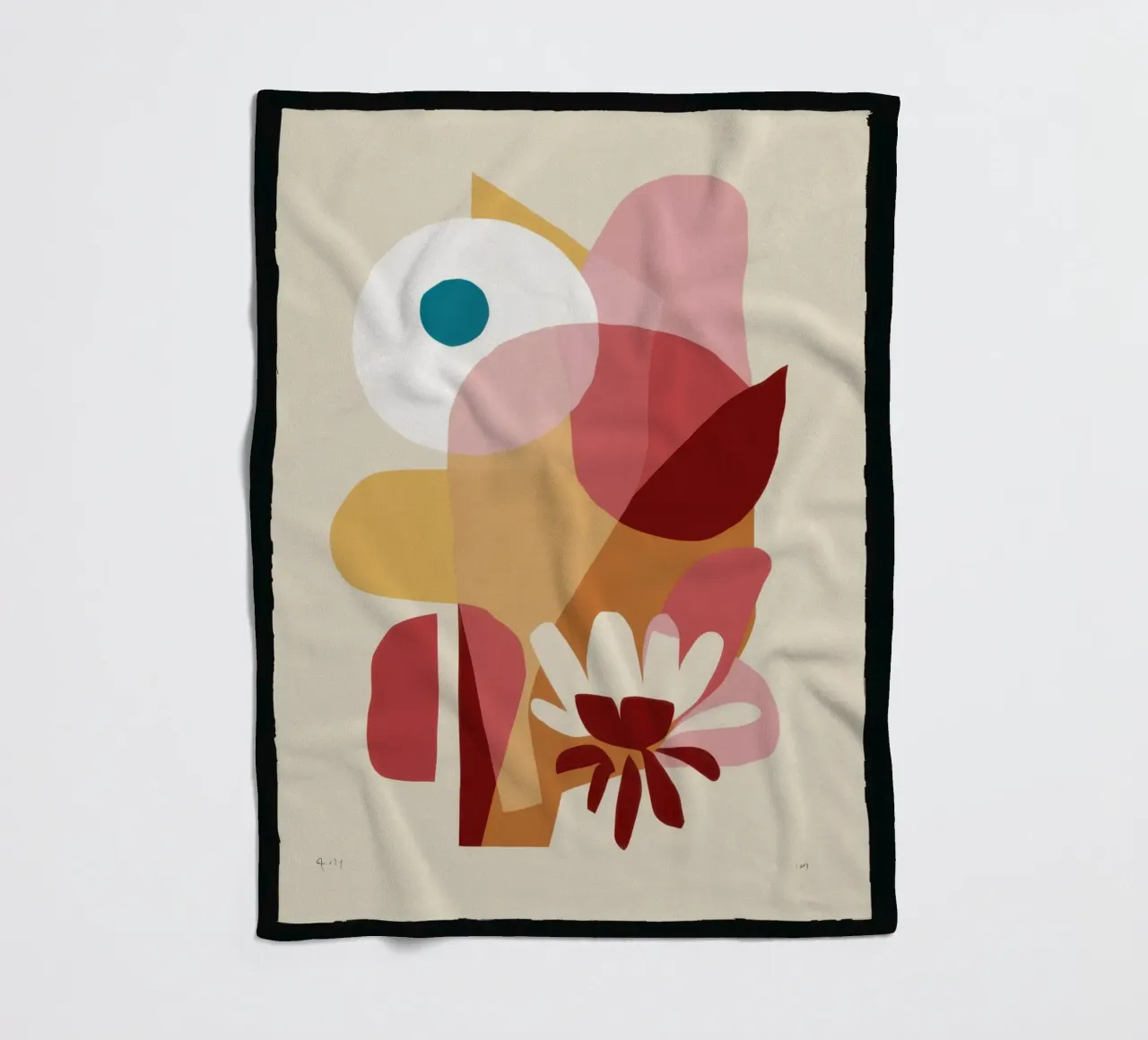 Overlapping Forms Composition fleece blanket by Snow Mist