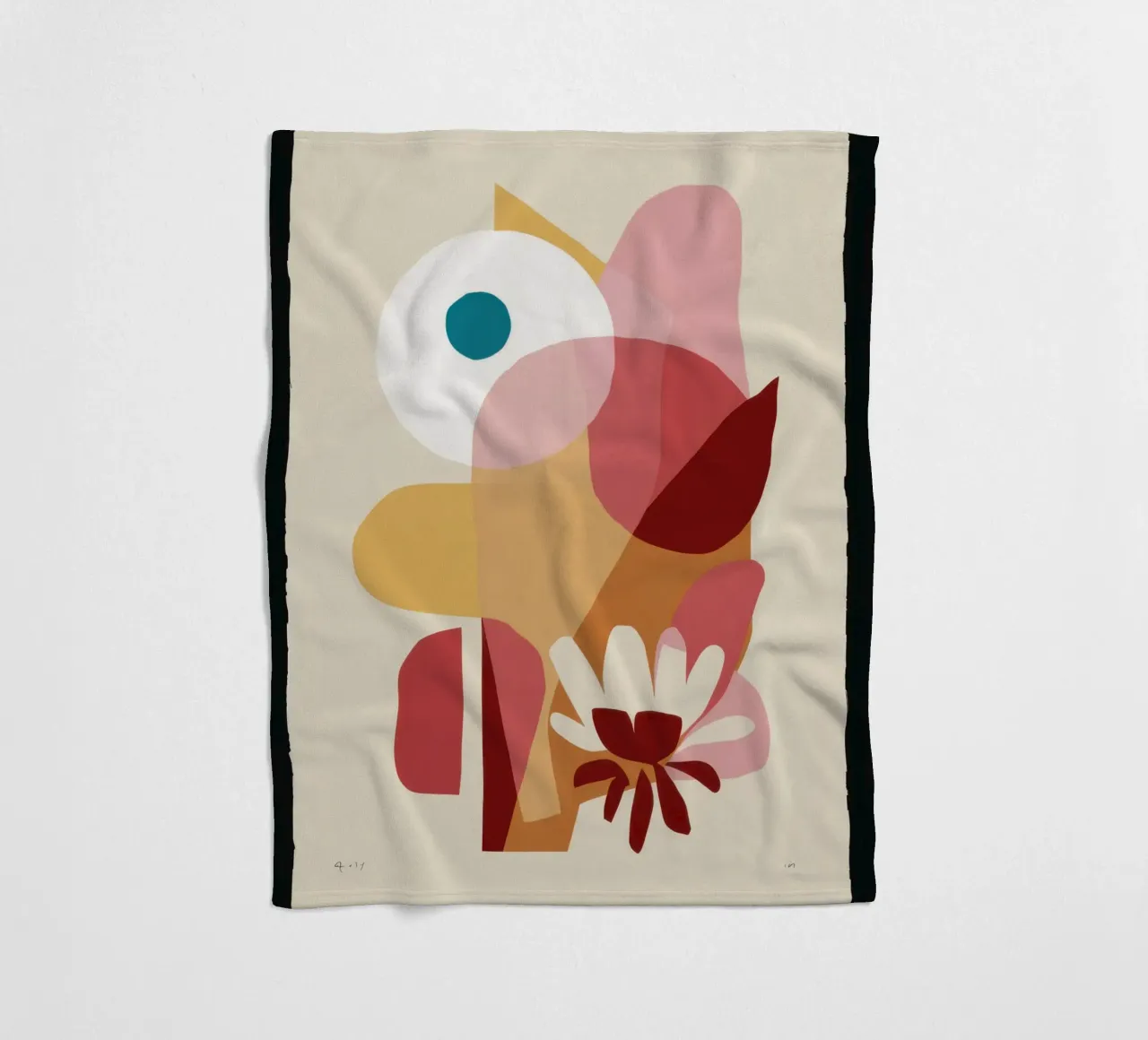 Overlapping Forms Composition fleece blanket by Snow Mist