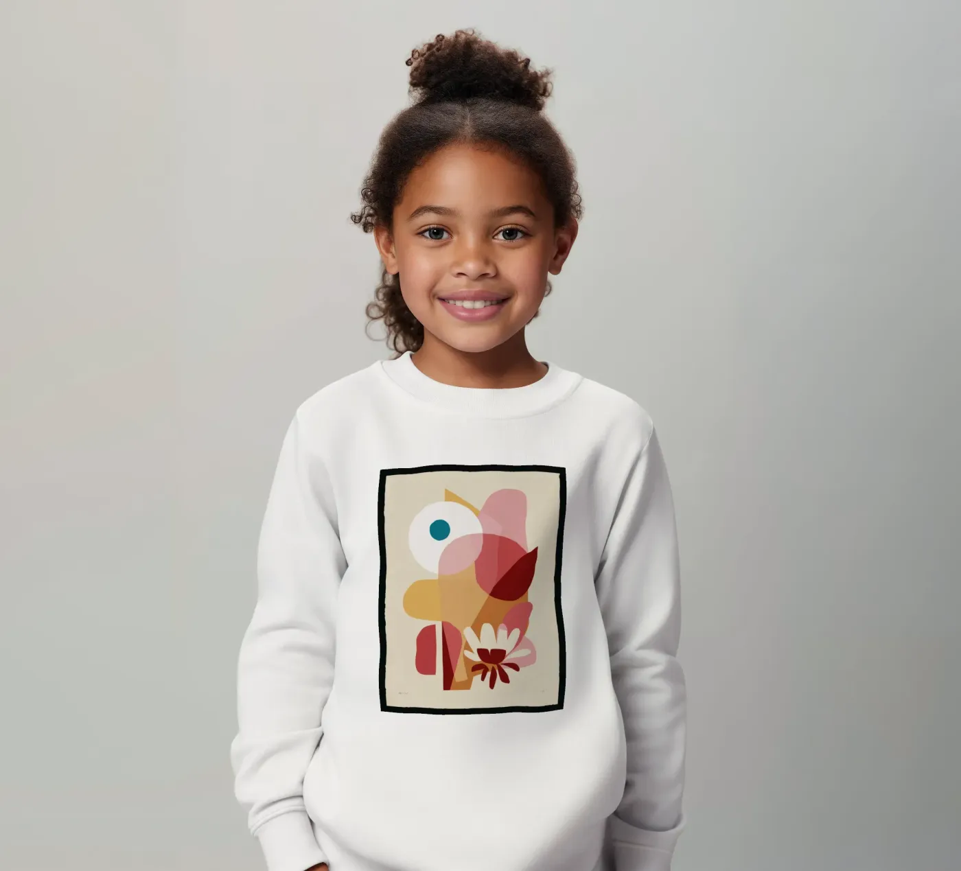 Overlappende vormen Samenstelling kinder sweatshirt van Snow Mist