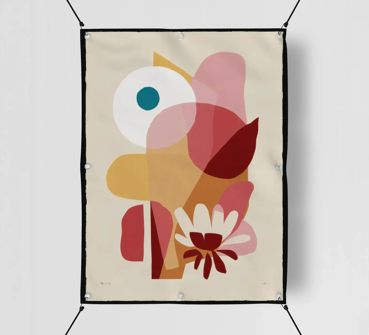 Overlappende vormen Samenstelling pvc-zeil van Snow Mist