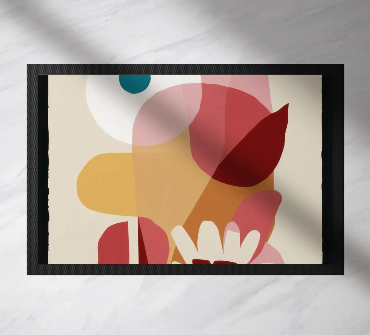 Overlapping Forms Composition doormat by Snow Mist