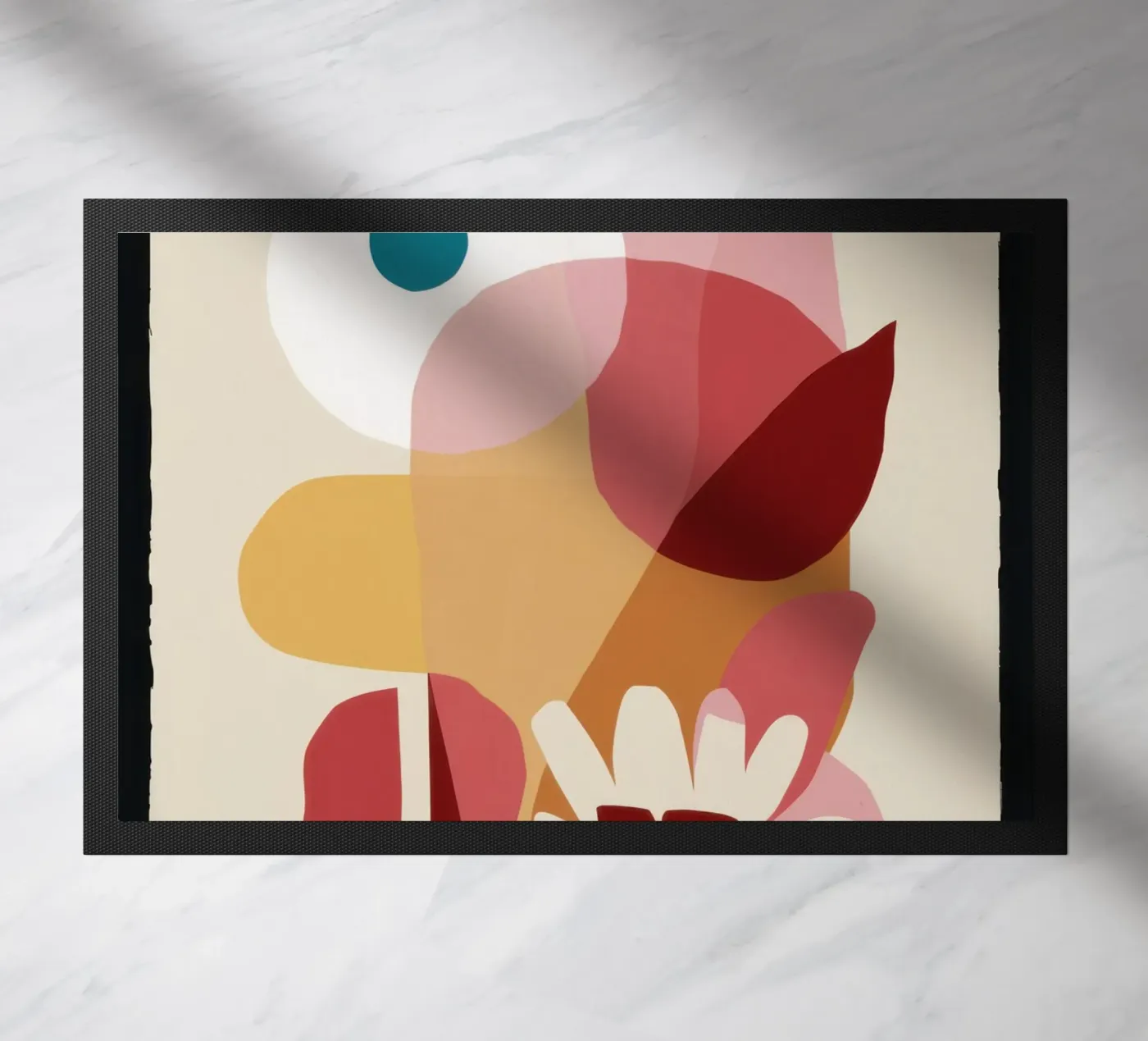 Overlapping Forms Composition Fußmatte von Snow Mist