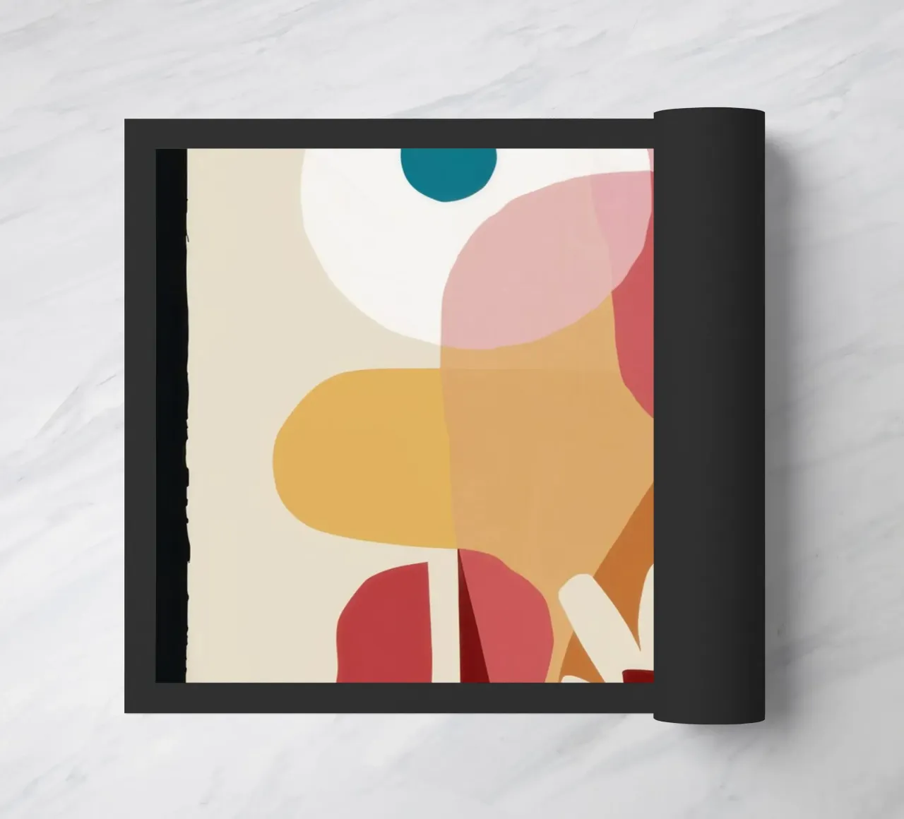 Overlapping Forms Composition doormat by Snow Mist