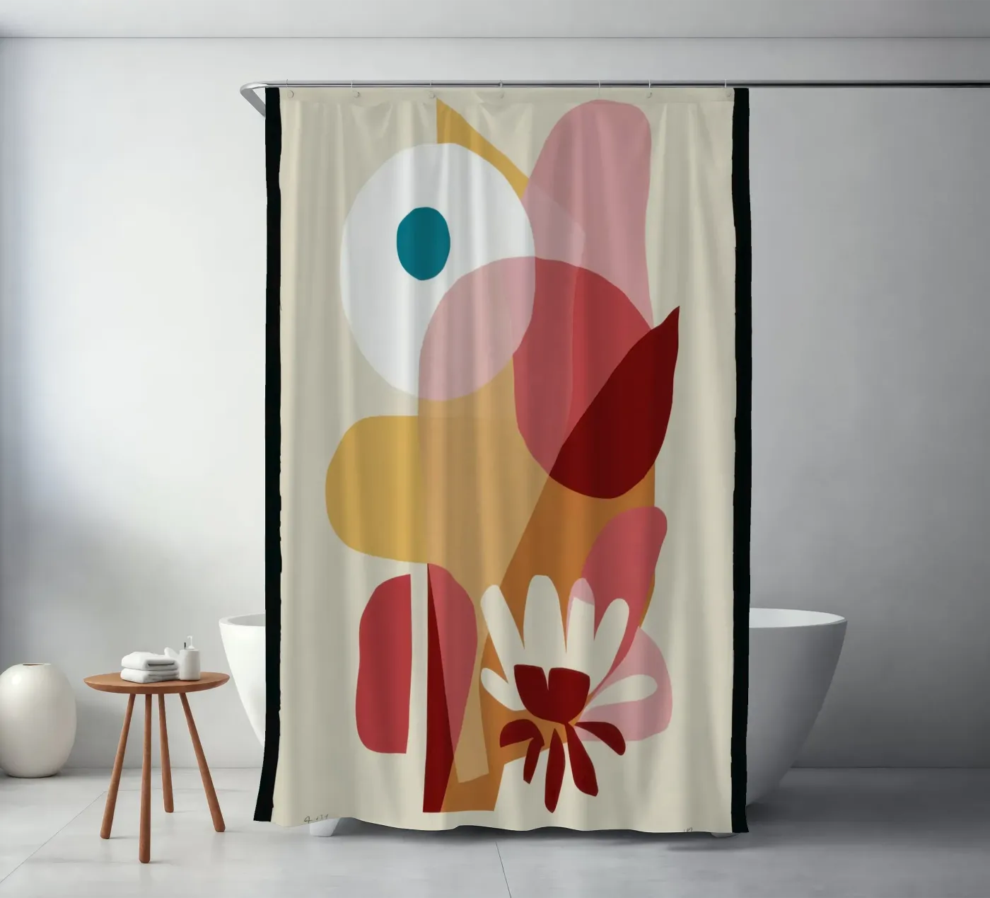 Overlapping Forms Composition Duschvorhang von Snow Mist