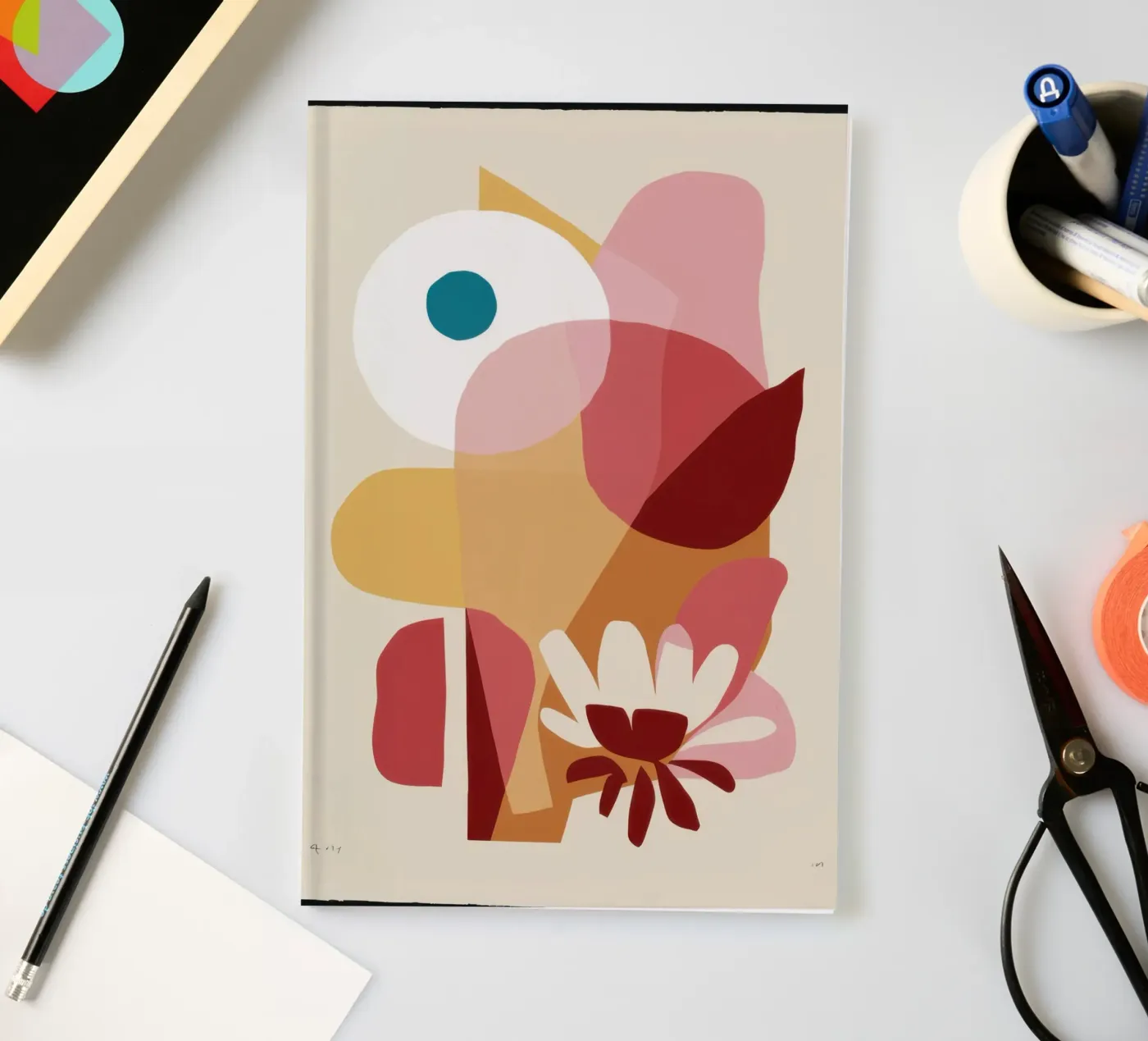 Overlappende vormen Samenstelling notitieboek van Snow Mist