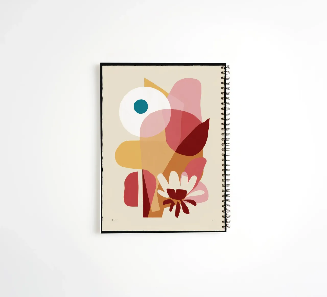 Overlapping Forms Composition spiral notebook by Snow Mist