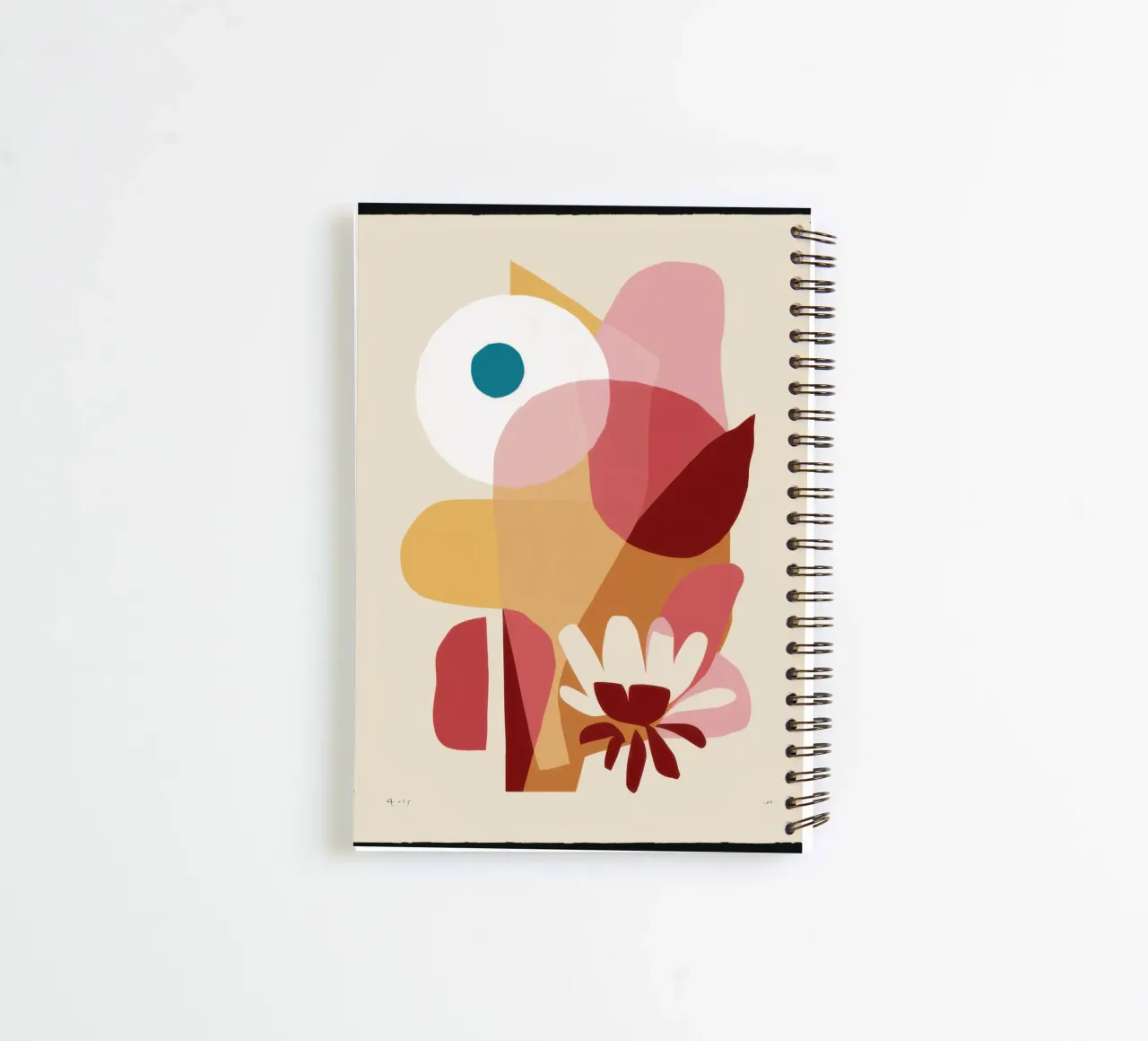 Overlapping Forms Composition spiral notebook by Snow Mist