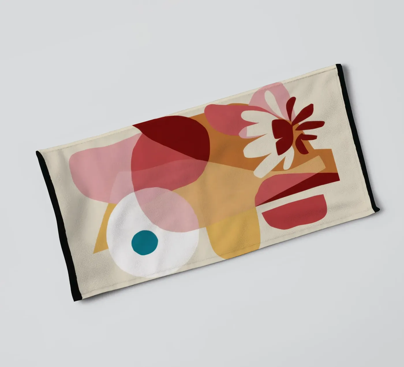 Overlappende vormen Samenstelling badhanddoek van Snow Mist